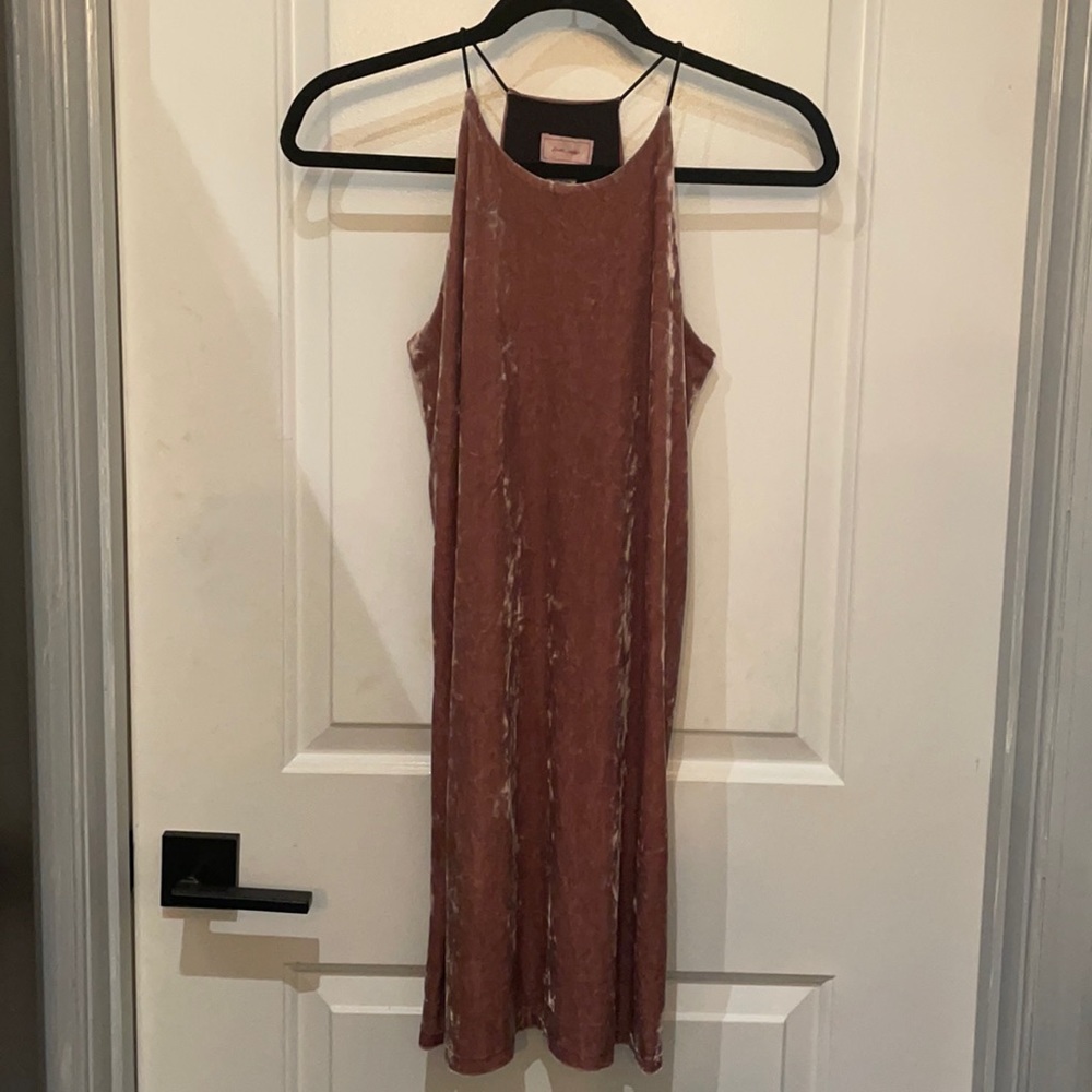 NWT - Reflective Dusty Pink Velvet Dress